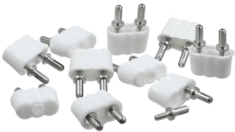 WITTKOWARE Zubehör zur Krippen-/Puppenstuben-Elektrifizierung (Zwergstecker-Set, 2-polig, weiß, 10 Stück)