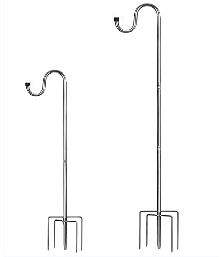 HOME RIGHT Vogelfutterstation, 76,2 bis 238,8 cm, verstellbarer Schäferhaken, strapazierfähig, 5 Zinken, Metallhaken, Gartenpflanzenhaken für Hochzeitsdekoration (1 Stück)
