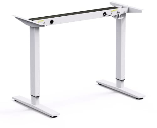 YULUKIA 100007W höhenverstellbar Schreibtischgestell Computertisch und Arbeitsstation mit Soft-Stop, White frame only, 110cm(L) x 65cm(W) x 114.5cm (H)