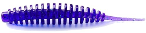 Fishup Tanta Gummiwürmer 2,5' 6,1cm - 8 Gummiköder, Fishup Farben:Dark Violet/Peacock & Silver