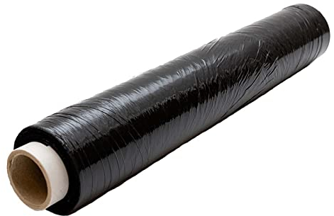 Edenpack Paletten-Stretch-Schrumpffolie, schwarz, 400 mm x 250 m, strapazierfähige Verpackungsfolie, Schrumpffolie, für Umzüge