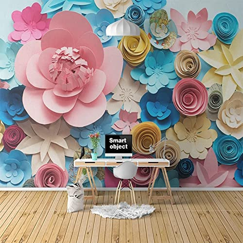 Fotomurale Personalizzata Carta Da Parati 3D Di Qualsiasi Dimensione Semplice Fiore Sfondo Decorazione Murale Pittura Affresco 300Cm(W)×210Cm(H)