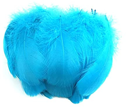 TYEQWT 400 Stück Federn in Seeblau – Premium Natürliche Bastelfedern für Hochzeitsdeko, Traumfänger, DIY Ohrringe, Kinderhandwerk, Boho-Stil Deko & Heimdekoration (6-12 cm)