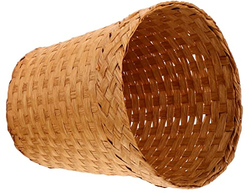 Cabilock Corbeille à Papier Tressée Poubelles De Bureau Poubelle Personnalisée 13 De 8 Gallons Panier De Paille Corbeille En Osier Rotin Tissé Pot Enfant Bohême Couverture