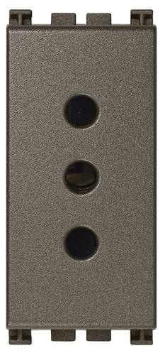 Vimar 19201.M Plastica Arkè Metal Presa, 2P+T, 10A, P11, 22mm x 49mm x 35mm