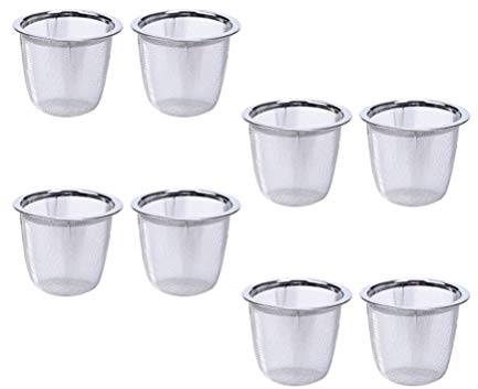 DOITOOL Teapot Mesh Strainer Infuser Filter: 8pcs Replacement Stainless Steel Tea Pot Drain Net Reusable Loose Leaf Tea Strainer Tea Infuser 7.2 * 6CM