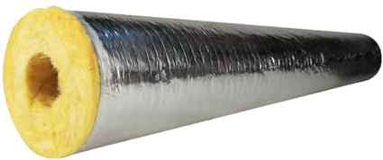 1m Rohrisolierung Alukaschiert, Rohrschale Alu Steinwolle Heizungsrohr Isolation Isolierrohr für 20-279mm Rohrdurchmesser Rohre Isolation (60X30mm(2.3x1.1in))