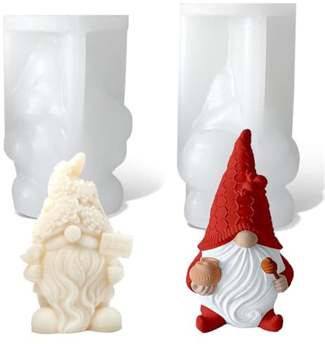 3D Silikonform Weihnachten 2 Stück, Gießform Weihnachten, Epoxidharz Formen Weihnachten für Die Herstellung Von Kerzen, Aromasteinen, Schokolade DIY Weihnachtsschmuck Dekoration