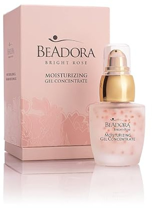 BODI BEAUTY BeAdora Bright Rose fuktgivande gelkoncentrat för ansiktet med rosolja, vit tryffel, hyaluronsyra, tranbär, rosenvatten | dagkräm och nattkräm 30 ml