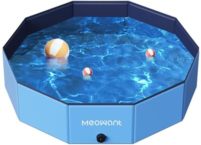 Meowant Piscina per Cani Pieghevole per Cani, Piscina per Cani Grandi, 2025 Nuovo Vasca da Bagno per Cani Antiscivolo e Resistente, Materiale Ecologico in PP