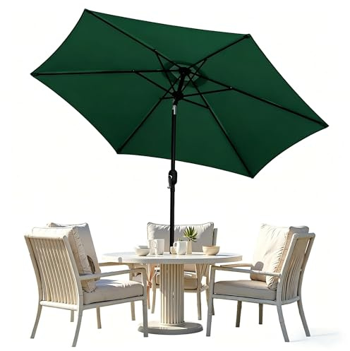 Tubiaz Sombrilla grande de 270 cm, 350 cm, impermeable, sin soporte, con manivela, para balcón, jardín, terraza, Sombrilla inclinación-verde, Ø270 cm