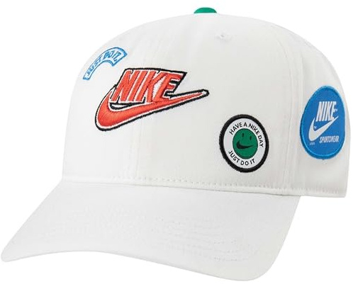 Nike Mütze Multi Patch Club Cap Kinder 4-7 Jahre, Weiß, 4-7 Jahre