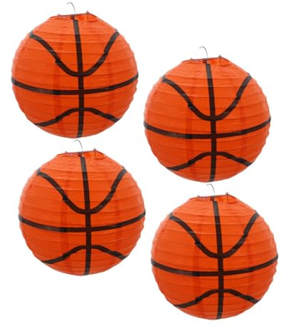 Levemolo 4pezzi Lanterna Di Carta Forma Di Basket Per Feste Sportive e Compleanni Decorazioni Leggere e Colorate Per Eventi e Interni Atmosfera Festiva Garantita