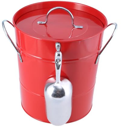 Ice Bucket Metal Drink Cooler with Shovel and Lid Wine Bucket Beverage Bathtub Parity Camping Outdoor