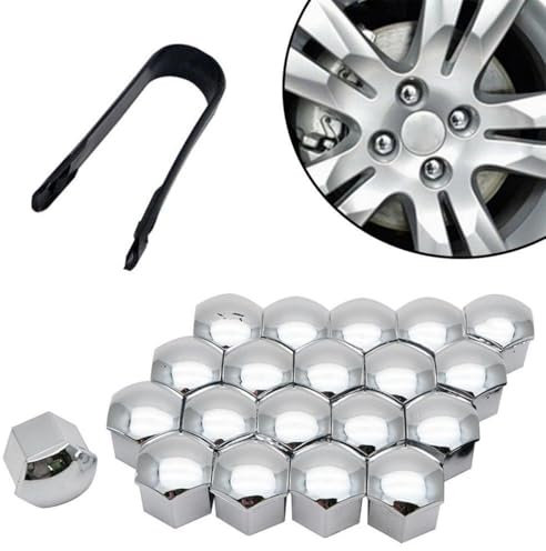 JEYORZY 20 Pezzi Copridadi Ruota, Copri Bulloni Ruota Universali, Copridadi Bullone Ruota, Copridadi Ruota per Auto, Tappi Ruote Auto, Copridadi Esagonali per Pneumatici con di Strumenti di Rimozione