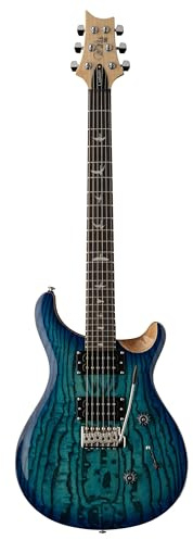 PRS SE Exotic Custom 24 Burled Ash LTD Lake Blue, Natural Back - PRS E-Gitarre