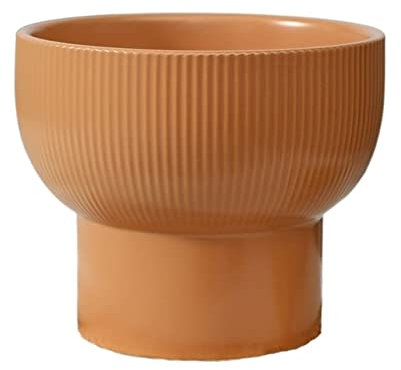 Grand pot de fleurs en céramique pour plantes d'intérieur et d'extérieur - Pot de fleurs décoratif pour plantes grasses orchidées - Orange mat - Pot de fleurs spécial pour la maison et le jardin