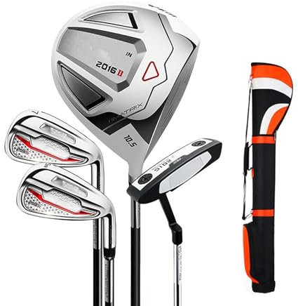 Set Di Mazze Da Golf For Uomo Destro, Mazza Da Golf Professionale Con Sacca For Palline, Asta In Acciaio Al Carbonio E Grafite Ultraleggera, Include 1 Legno + 2 Ferri + 1 Putter
