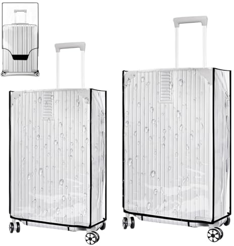 Set de 3 Housses de Valise Transparentes et imperméables – Housse Valise Protection pour valises de 20, 24 et 28 Pouces – Housse de Valise Grande, adaptée à Tout Type de Valise