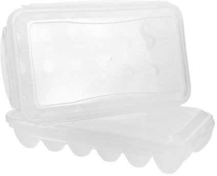 Contenitore per Uova in Plastica Impilabile 2 Pezzi con Coperchio | Frigorifero, Monitoraggio Trasparente del Contenuto, Ottimizzazione dello Spazio per Gestione Cucina