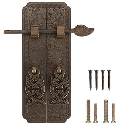 Kit maniglie per porte in rame antico in stile cinese, maniglia per ferramenta per mobili, maniglie per armadietti retrò con accessori di montaggio, materiale in rame resistente e