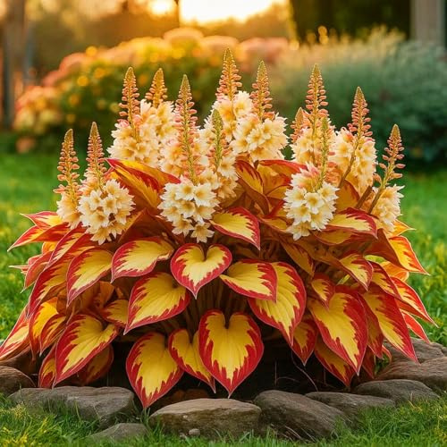 giganti Hosta bulbi,piante erbacee Resistenti perenni,bulbi da fiore a fioritura primaverile,adatti per la semina immediata,Hosta pianta vera (non artificiali)-4 Bulbi-A