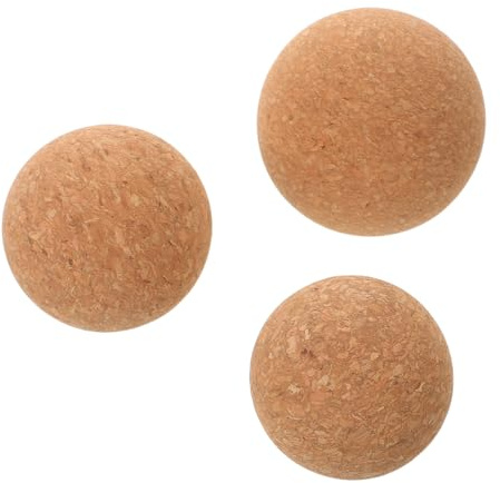 CONGARTENO Lot de 3 set de Balles de Massage en Liège 5/6/7 CM Boules de Déclenchement Musculaire Outils de Yoga Portables pour Soulagement des Tensions Massage Dos Pieds et Mains