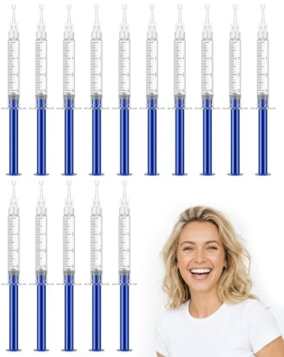 XdealCozyxc 15 Pcs Gel Teeth Whitening Kit, 3ml Tooth Whitener Gel Syringes for Trays Retainer