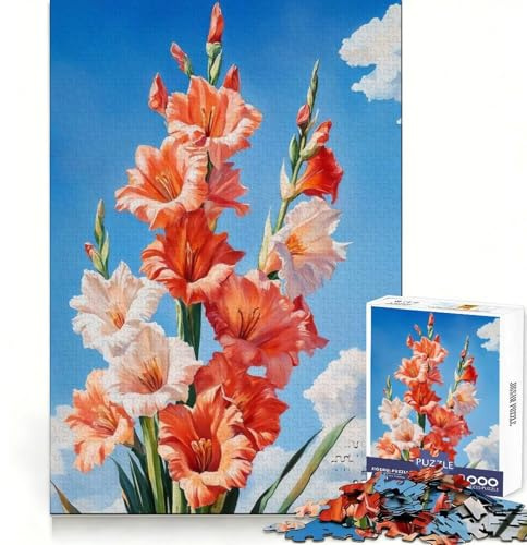 Bloom in Gladiolus Adult Jigsaw1000 Pieces Memory Power Peaceful Recreation Seamless Fit Perfect Present (38X52CM)
