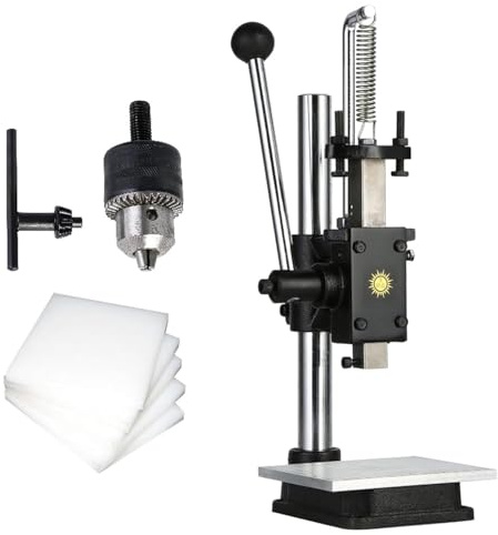 Pressa manuale per pergolato con piastra di scala, mandrino e piastra di supporto, pressa idraulica a mano per cuscinetti industriali, strumento perforatore multifunzione resistente per pelle