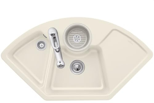 Villeroy & Boch Solo Eck Ivory Keramik-Spüle Eckspüle Küchenspüle Einbau Beige