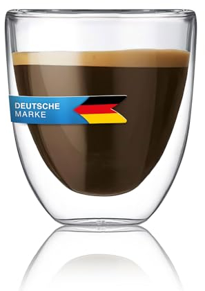 Dimono - Vaso de doble pared para café expreso, 80 ml, cristal, 1 Glas
