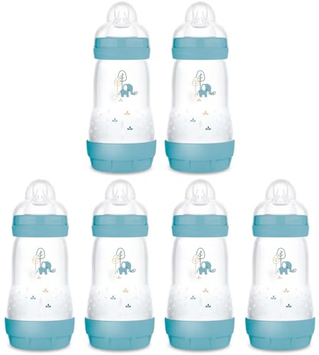 MAM Anti Colic Flasche 260 ml 6er Pack Boys inkl. Sauger Größe 1 ab Geburt; 0+
