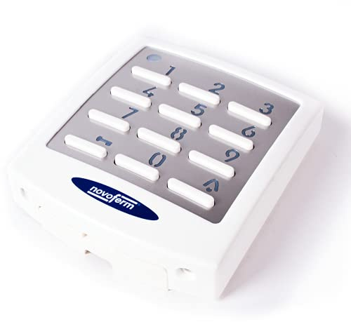 ATTAS Funk Codeschloss SIGNAL 218 | Metall Codetaster 433 MHz Tormatic Novoferm | Garagentorantrieb | wetterfestes Codeschloss Garagentor mit Tastatur | Türöffner mit Code | Weiß