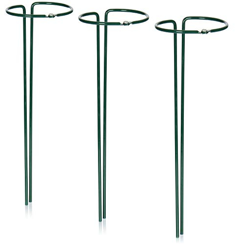 COM-FOUR® 3x portafiori - porta fiori perenne (altezza: 35 cm) - porta piante come supporto per fiori, viticci, supporto per rose, piante perenni, anello perenne rotondo per giardino, balcone