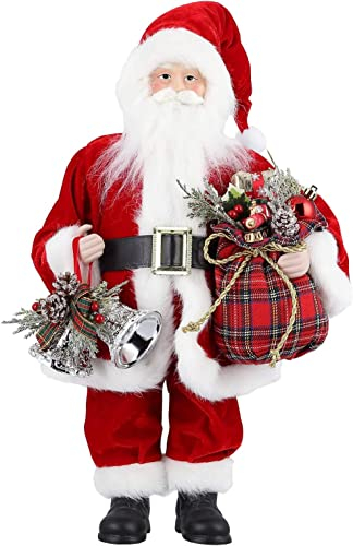 Uten Weihnachtsmann 43cm/17“ Santa Claus Figuren animierte Weihnachtsstern stehend Santa Figur mit Geschenk und Weihnachtsbaum für Tischplatte Figur Ornamente Weihnachtsfeier