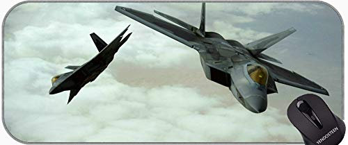 Große Gaming Mauspad, F22 Raptor Blue Angels Jet Fighter Ebene rutschfeste Gummi Base Mousepad