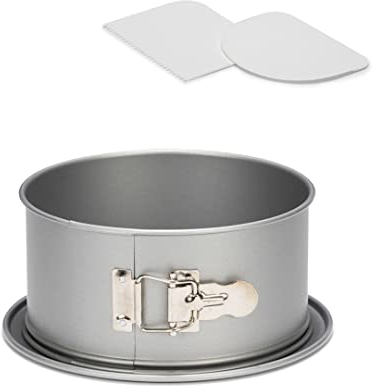 patisse Manqué Ø18 cm Set di stampi per dolci rotondi con cerniera e bordo alto Ø 18 cm + set di 2 corna 12 cm 703521, grigio