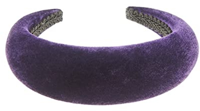 Glamour Girlz Haarreif für Damen, für Hochzeiten, Braut, Abendveranstaltung, gepolstert, Samt, Velours, Aubergine