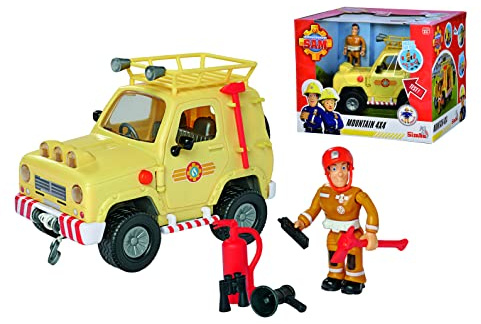 Simba - Feuerwehrmann Sam, Bergfahrzeug 4x4, 109252511038, + 3 Jahre, 15 cm, mit Licht und Sound