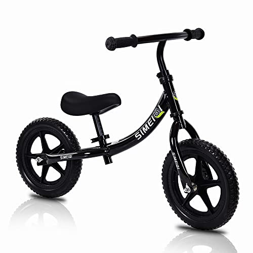 SIMEIQI 12 Inch Balance Bike for 2 3 4 5 Years Old Boys Girls Walking Training Bicycle No Pedal Adjutable Seat and Handlebar