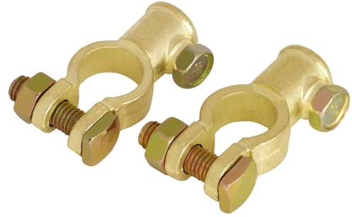 A0066-2-1 - Set di morsetti per batteria da 12 V e 24 V, morsetti per batteria per auto + Plus – Minus Pali, morsetto di collegamento per auto, camion, campeggio, energia solare