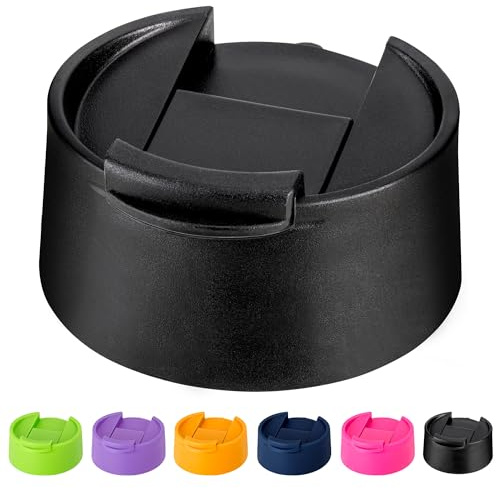 Prurex Flip Lid for Hydro Flask 12 16 18 20 32 40 64 oz Wide Mouth Bottle,Replacement Lid for Hydroflask,Thermoflask,Iron Flask and More 2.28 Wide Mouth Bottles(Black 1 Pack）