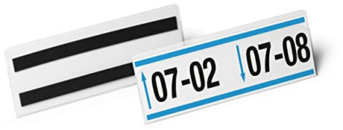 Durable Hard Cover Etikettentasche magnetisch, A5 quer, 10 stück | Etikettenhalter aus Hartfolie, 210 x 74 mm, VDA-konform, scannertauglich, für Lagerregale & Metallbehälter
