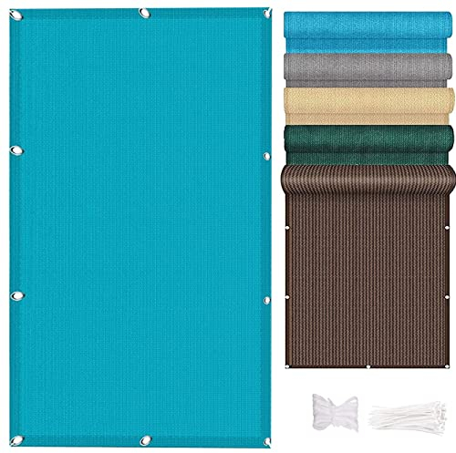 AMZYU Balkon Sichtschutz Garten 95 x 250 cm Balkonverkleidung Garten Windschutz Atmungsaktiv mit Ösen, Nylon Kabelbinder und Kordel für Garten, Balkon, Blau