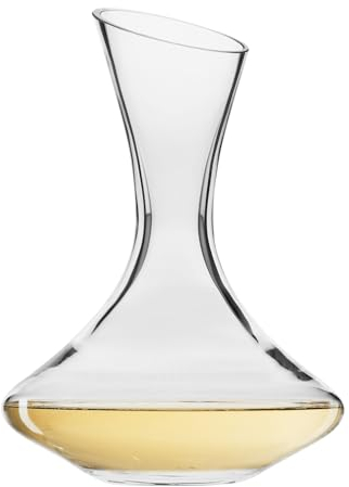 Krosno Essence Collection, decanter per vino angolato, 750 ml, in cristallo di alta qualità, realizzato a mano, design elegante obliquo, ideale per l'aerazione del vino rosso, artigianato europeo