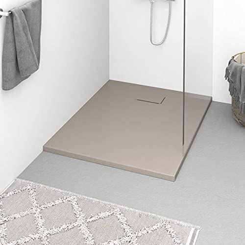 ARKEM Duschwanne SMC Braun 100x80 cm Bodengleiche Dusche Duschscheibe