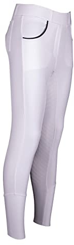 AK Cedar d'équitation Collants/Leggings/Culottes Pantalon avec Grip en Silicone AKRS6060 (S, Blanc)