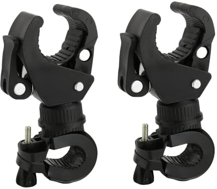 2 Stück Fahrrad Taschenlampe Halterung, 360 Grad Rotierenden Fahrradlicht Halterung, Universelle Lenker Clip für Mountainbike und Fahrrad-LED-Lichthalterung, Action Kamera, GPS