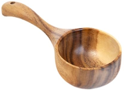 LOVIVER Wooden Ladle Spoon Serving Soup Tablespoon Bailer Japanese Tableware Water Spoon Rice Spoon for Sugar Porridge Rice Sauces